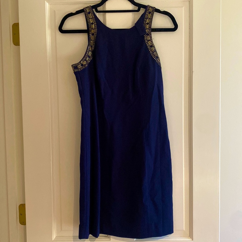 Lilly Pulitzer Navy and Gold beaded dress